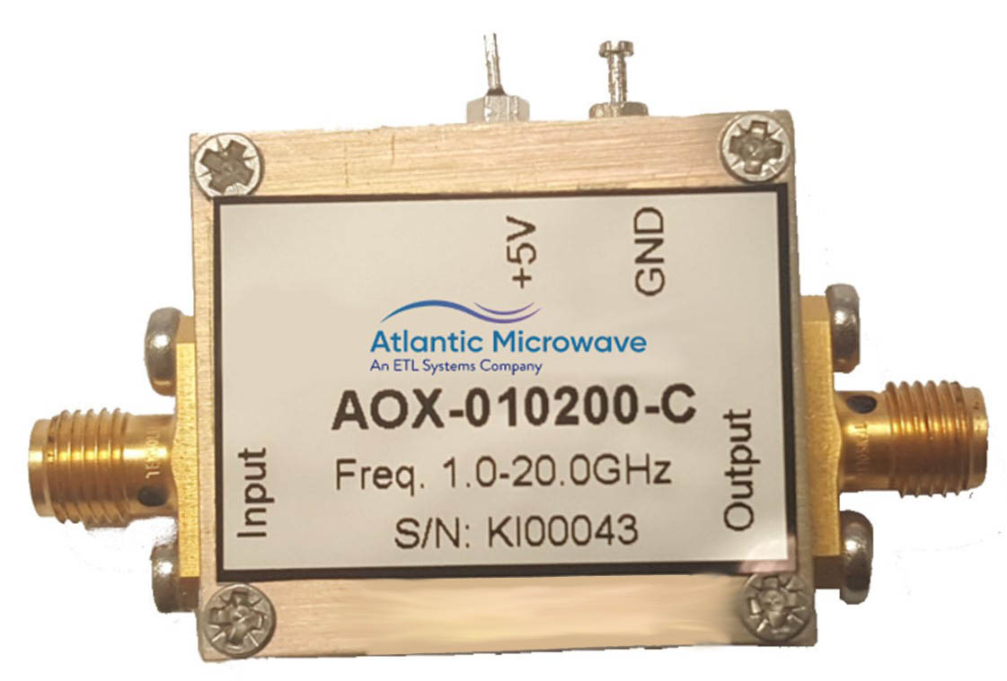 Fig3. Wide Band Low Noise Amplifier, AOX series, available in different frequency range from 1-20 GHz